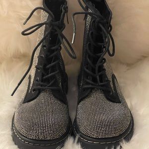 Torrid Betsy Johnson rhinestone combat boots